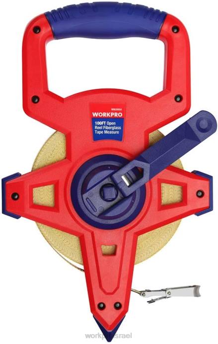 חָדָשׁ WORKPRO סרט מדידה סליל פתוח עם להב פיברגלס מצופה ניילון כפול, 100 רגל כְּלִי L40Z109