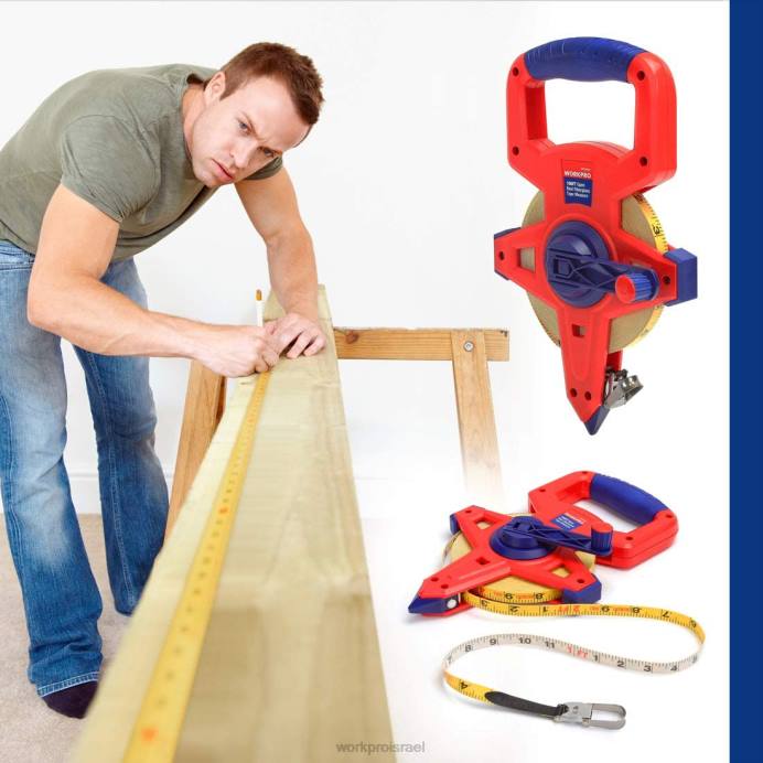 חָדָשׁ WORKPRO סרט מדידה סליל פתוח עם להב פיברגלס מצופה ניילון כפול, 100 רגל כְּלִי L40Z109