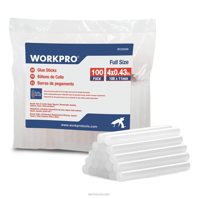 חָדָשׁ WORKPRO 100 חבילות מקלות דבק חם בגודל מלא התואמים לרוב רובי הדבק כְּלִי L40Z196