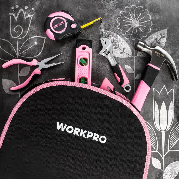וָרוֹד WORKPRO ערכת כלים 103 יחידות עם נרתיק עגול לנשיאה קלה מושלמת לתחזוקה ביתית בעצמך כְּלִי L40Z248