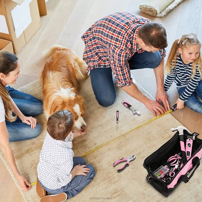 מוֹעִיל WORKPRO סט כלים לתיקון ביתי 106 יחידות עם שקית אחסון פתוחה לפה כְּלִי L40Z245