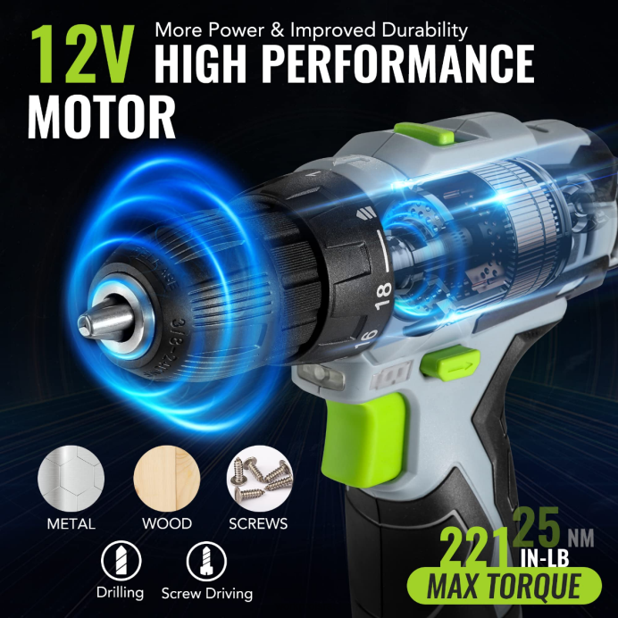 ורוד/אפור WORKPRO סט כלים נייד 108 חלקים עם מקדחה חשמלית כְּלִי L40Z173