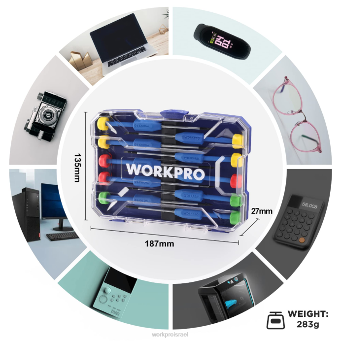 חָדָשׁ WORKPRO סט מברגים מדויקים 10 יחידות עם מארז, פיליפס, מחורר, כוכב טורקס, ערכת כלים לתיקון מברגים מגנטיים, אחיזה מונעת החלקה כְּלִי L40Z103