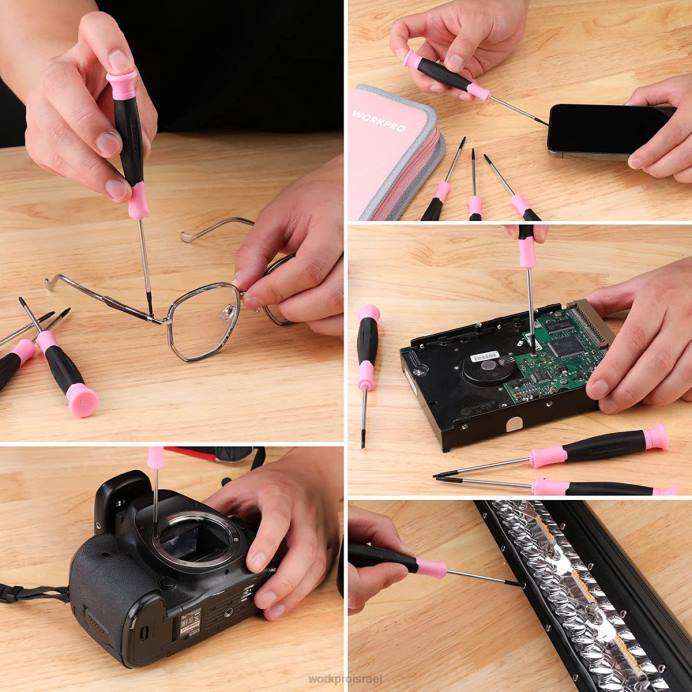 וָרוֹד WORKPRO ערכת מברגים מדויקים 10 יחידות עם נרתיק, פיליפס, מחוררת, כוכב טורקס, ערכת תיקון מברג קטן עם קצה מגנטי כְּלִי L40Z255