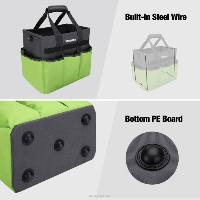 מוֹעִיל WORKPRO תיק עמיד לגינה, עם 10 כיסים ורצועת כתף ארוכה מתכווננת כְּלִי L40Z281