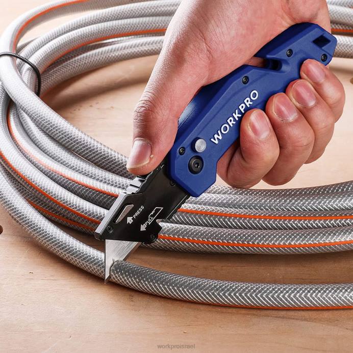 אדום/כחול/שחור WORKPRO סכין מתקפלת חותך ידית קל משקל מניילון עם להבים נוספים של 10 חלקים כְּלִי L40Z38