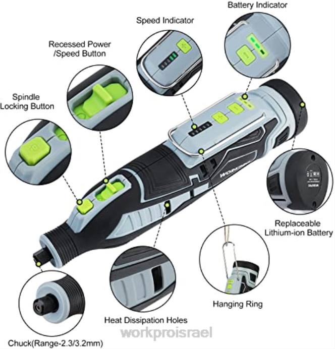 מורדן WORKPRO ערכת כלים סיבוביים אלחוטיים 12V וערכת אביזרי כלים סיבוביים 276 חלקים וסט מהדקים 8 חלקים וערכת אקדח סיכות 4 ב-1 כְּלִי L40Z317