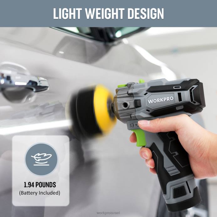 מוֹעִיל WORKPRO מלטש אלחוטי 12V, מיני חיץ לרכב וערכת מכונת מלטשת עם 2 סוללות ליתיום כְּלִי L40Z229