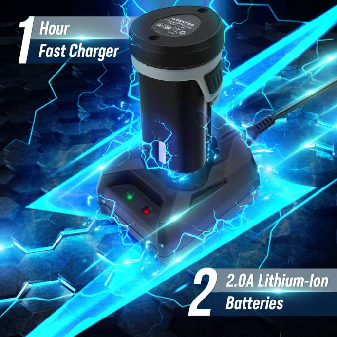 מוֹעִיל WORKPRO מלטש אלחוטי 12V, מיני חיץ לרכב וערכת מכונת מלטשת עם 2 סוללות ליתיום כְּלִי L40Z229