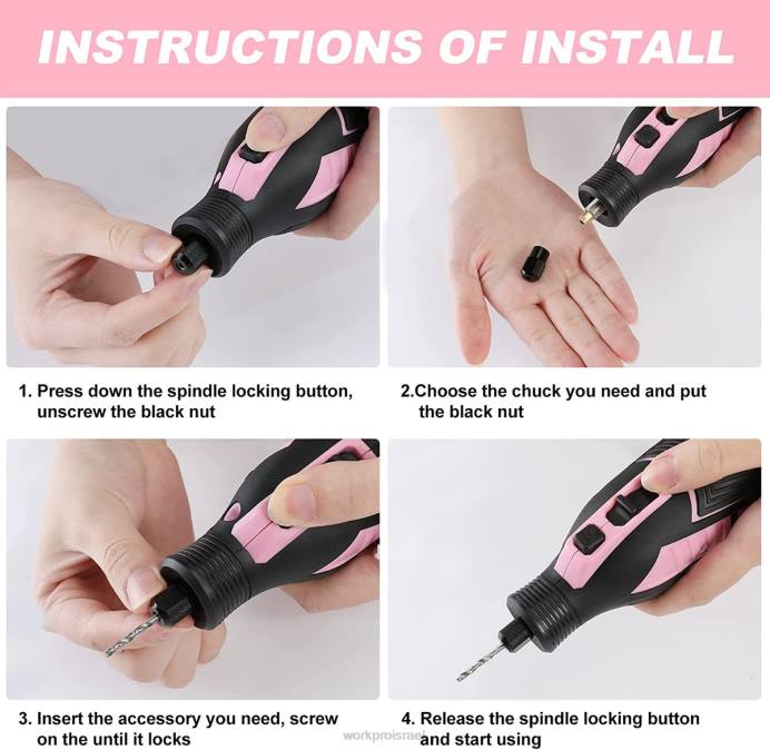 וָרוֹד WORKPRO ערכת כלים סיבוביים אלחוטיים 12V, 5 מהירויות משתנות, 114 אביזרים להחלפה קלה כְּלִי L40Z267