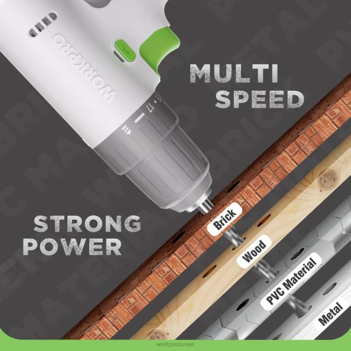 ורוד/לבן WORKPRO סט מקדחה אלחוטית 12V עם 6 סיביות, צ'אק ללא מפתח בגודל 3/8 אינץ', מהירות משתנה, הגדרת 18 טוק כְּלִי L40Z175