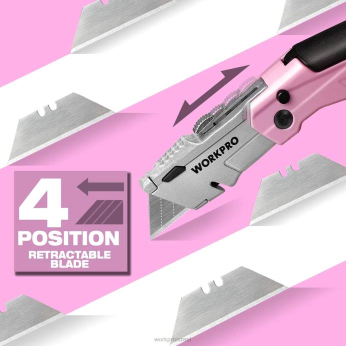 וָרוֹד WORKPRO סכין מתקפלת לשינוי מהיר עם 12 להבים נוספים כְּלִי L40Z37
