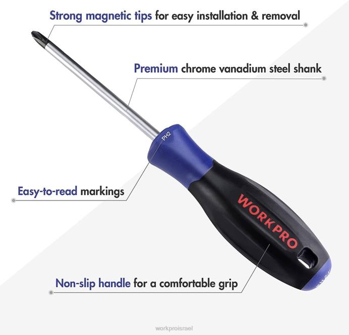 חָדָשׁ WORKPRO סט מברגים מגנטיים 12 יחידות עם ארגונית שטוחה לתיקון מכונאות ביתיות תעשייתיות כְּלִי L40Z99