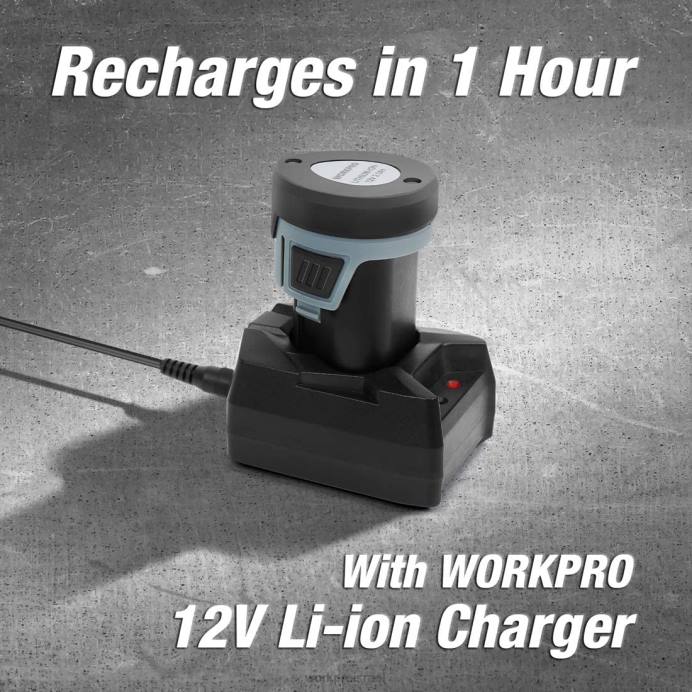 מוֹעִיל WORKPRO ערכת סוללות 12v 2.0ah ליתיום-יון כְּלִי L40Z224