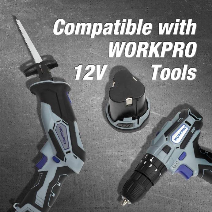 מוֹעִיל WORKPRO ערכת סוללות 12v 2.0ah ליתיום-יון כְּלִי L40Z224