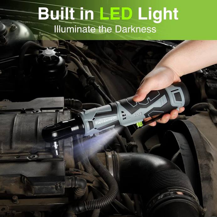 מוֹעִיל WORKPRO מפתח ברגים חשמלי אלחוטי, 12v 40 ft-lbs מפתח ברגים חשמלי 9 יחידות סט כְּלִי L40Z227