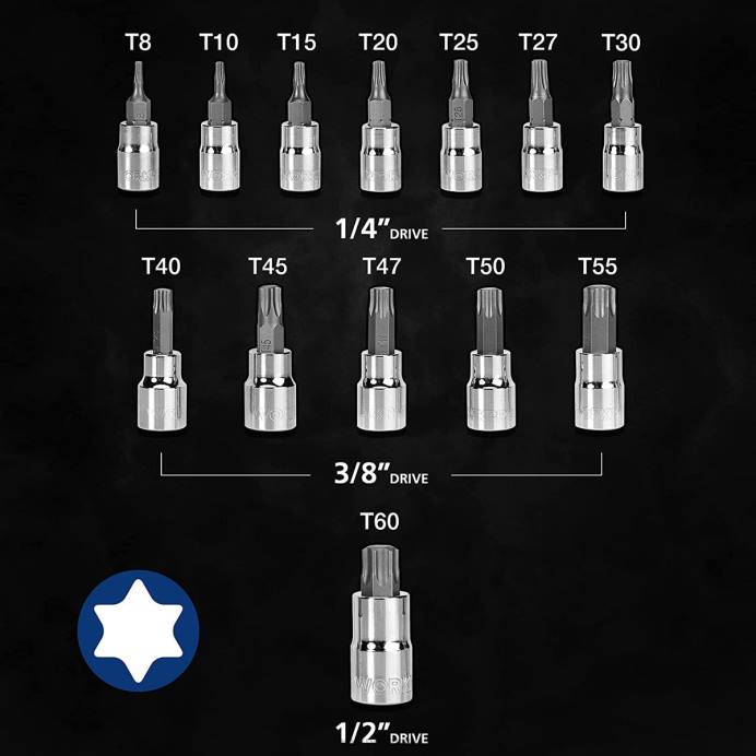 מורדן WORKPRO סט שקעים של 13 יחידות Torx Bit (לשימוש ידני בלבד) כְּלִי L40Z127