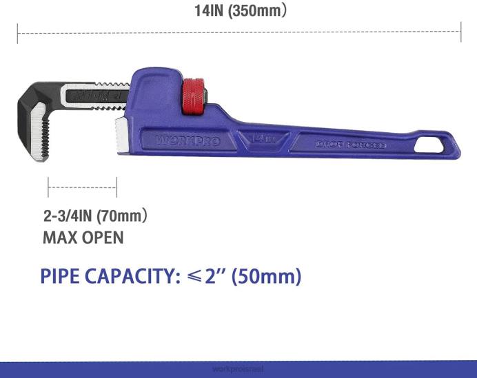 מוֹעִיל WORKPRO מפתח אינסטלציה ישר בגודל 14 אינץ' כְּלִי L40Z89
