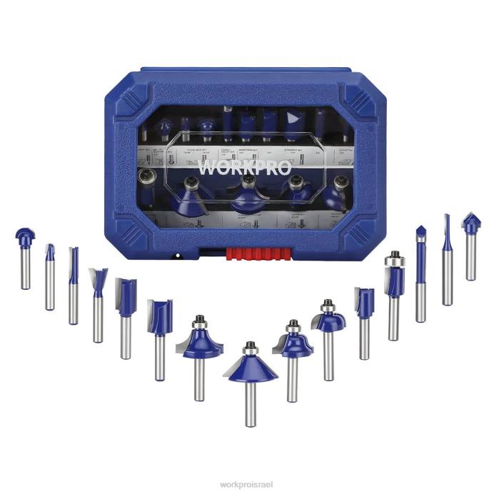 מורדן WORKPRO סט נתב 15 יחידות, נתב סיביות של נתב טונגסטן קרביד בגודל 1/4 אינץ' כְּלִי L40Z130