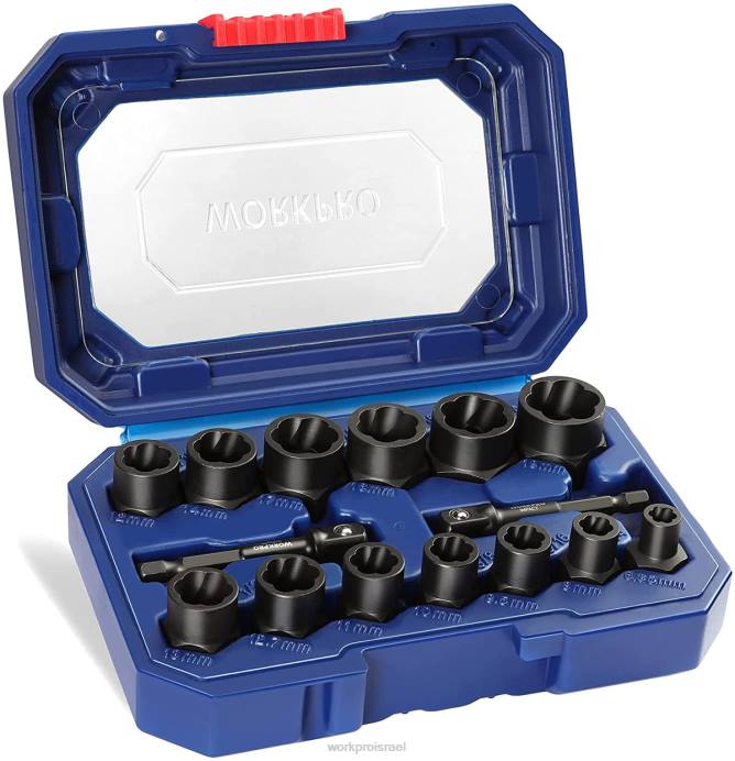 מוֹעִיל WORKPRO סט 15 יחידות להסרת ברגים ואומים כְּלִי L40Z128