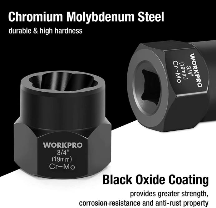 מוֹעִיל WORKPRO סט 15 יחידות להסרת ברגים ואומים כְּלִי L40Z128