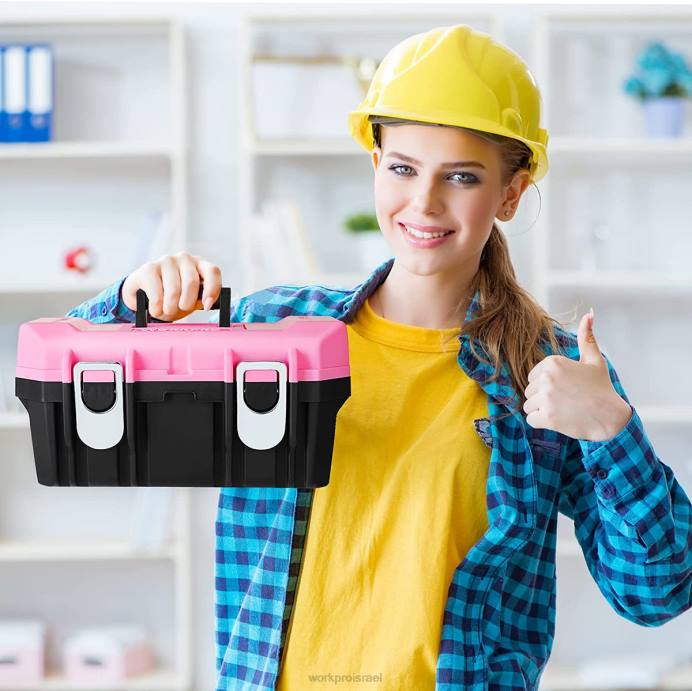 וָרוֹד WORKPRO ארגז כלים 16 אינץ', ארגז כלים מפלסטיק עם תפס מתכת ומגש נשלף אִחסוּן L40Z23