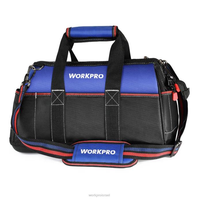 מוֹעִיל WORKPRO תיק כלי עבודה עם פה רחב בגודל 16 אינץ', תיק אחסון כלי בד כבד עם בסיס יצוק עמיד למים, רצועת כתף מתכווננת אִחסוּן L40Z24