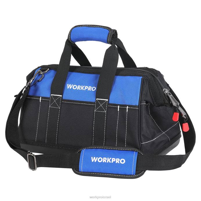 מוֹעִיל WORKPRO תיק כלים בפה רחב 16 אינץ' עם בסיס יצוק עמיד למים אִחסוּן L40Z34