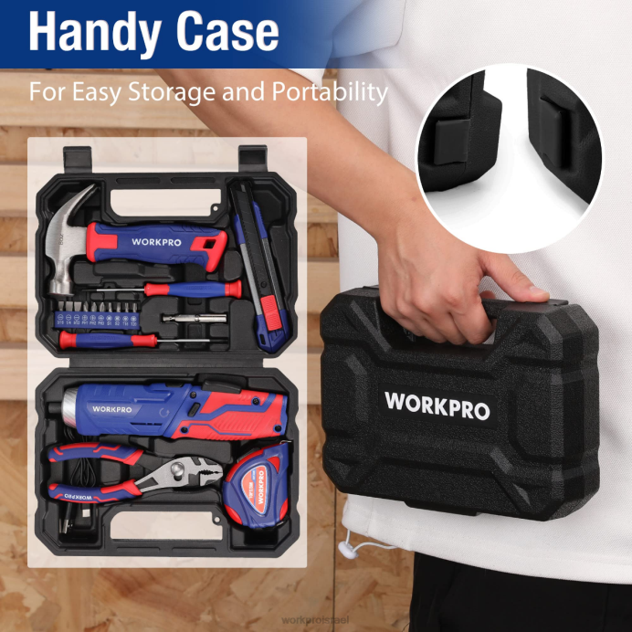 ורוד כחול WORKPRO ערכת כלים ביתית כללית 18 יחידות כְּלִי L40Z102