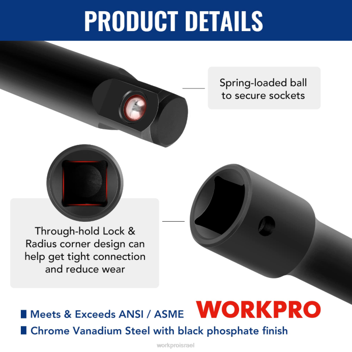 מורדן WORKPRO סט אביזרים לכלי כונן 18 יחידות כְּלִי L40Z137