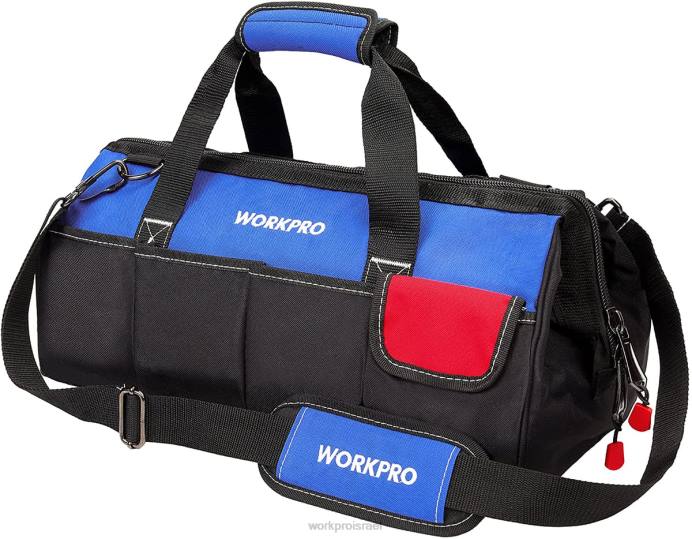 מוֹעִיל WORKPRO תיק כלי אחסון עם פה רחב בגודל 18 אינץ' עם רצועת כתף מתכווננת אִחסוּן L40Z27