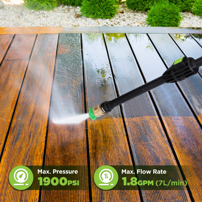 מוֹעִיל WORKPRO 1900 מקסימום psi 1.8 gpm 12 אמפר קומפקטי מכונת שטיפה בלחץ גבוה כְּלִי L40Z299