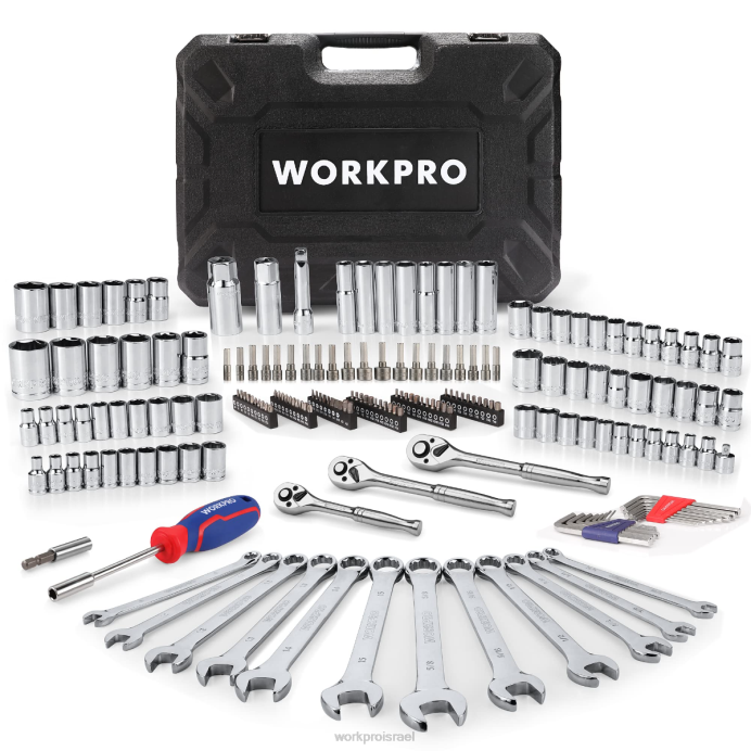 מוֹעִיל WORKPRO סט כלים מכונאי, סט מפתח ברגים 192 יחידות עם מארז אחסון כְּלִי L40Z311