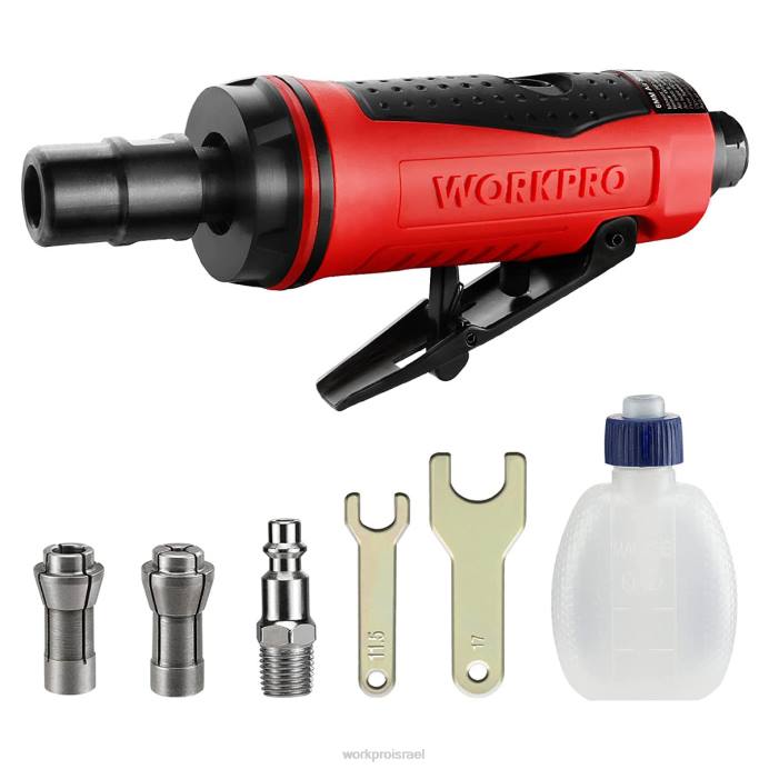 חָדָשׁ WORKPRO מטחנת קוביות אוויר, מטחנת קוביות ישרות 1/4 אינץ' פניאומטיות, 25000 סל"ד, מטחנת קוביות מופעלת באוויר כְּלִי L40Z183