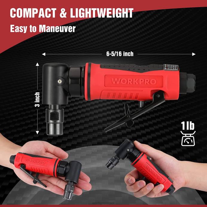 מורדן WORKPRO סט מטחנת מתות זווית אוויר 1/4 אינץ' פנאומטית זווית ישרה כְּלִי L40Z180