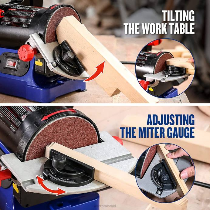 מוֹעִיל WORKPRO מלטשת חגורת דיסק, חגורה בגודל 1 אינץ' x 30 אינץ' ודיסק ליטוש בגודל 5 אינץ', כולל 6 ניירות זכוכית כְּלִי L40Z237