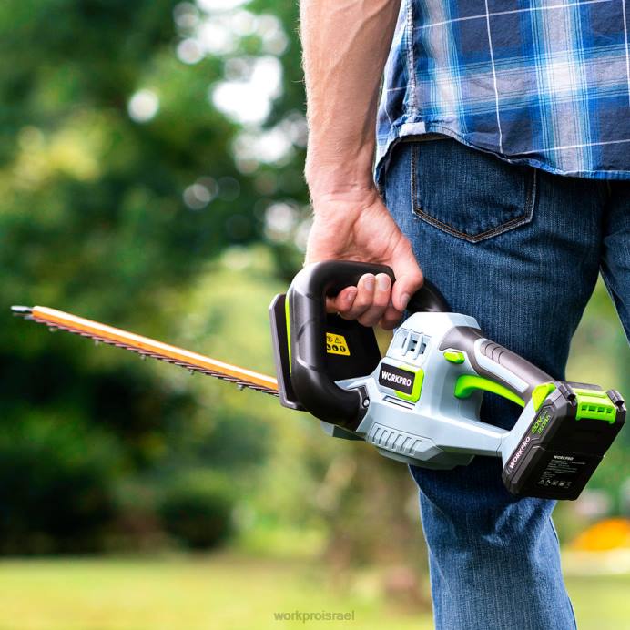 מורדן WORKPRO גוזם גדר חיה אלחוטי 20V להבי פעולה כפולים כלי גינון חשמלי סוללה 2.0ah ומטען מהיר לשעה כלול כְּלִי L40Z295