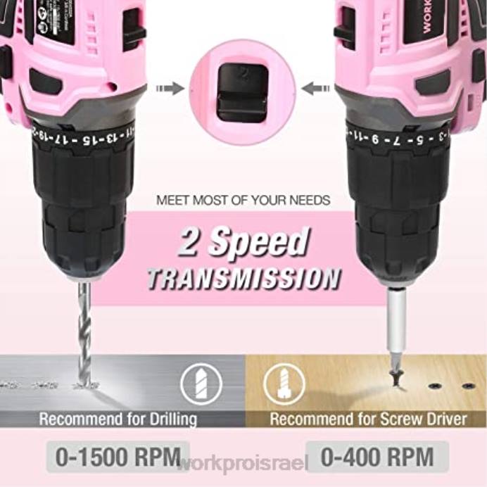 וָרוֹד WORKPRO סט מקדחה אלחוטי 20V & מיני צבת 6 חלקים & ערכת כלים 10 חלקים ואקדח דבק אלחוטי כְּלִי L40Z316