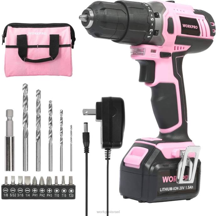 וָרוֹד WORKPRO סט מקדחי ליתיום-יון אלחוטי 20V כְּלִי L40Z262