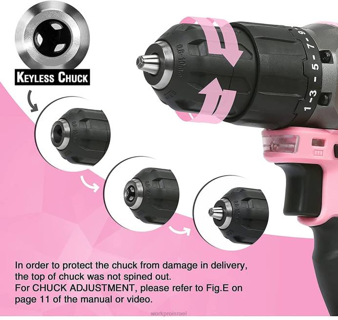 וָרוֹד WORKPRO סט מקדחי ליתיום-יון אלחוטי 20V כְּלִי L40Z262