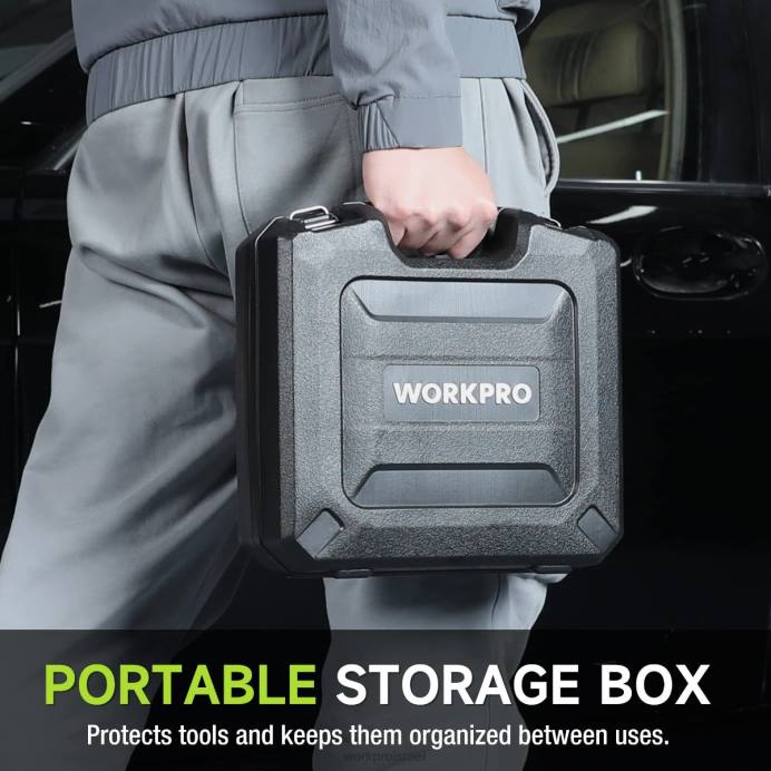 מורדן WORKPRO מפתח פגיעה אלחוטי 20 וולט, עם סוללה 4.0 ah, מטען מהיר, 4 שקעי פגיעה ונרתיק אחסון כְּלִי L40Z188