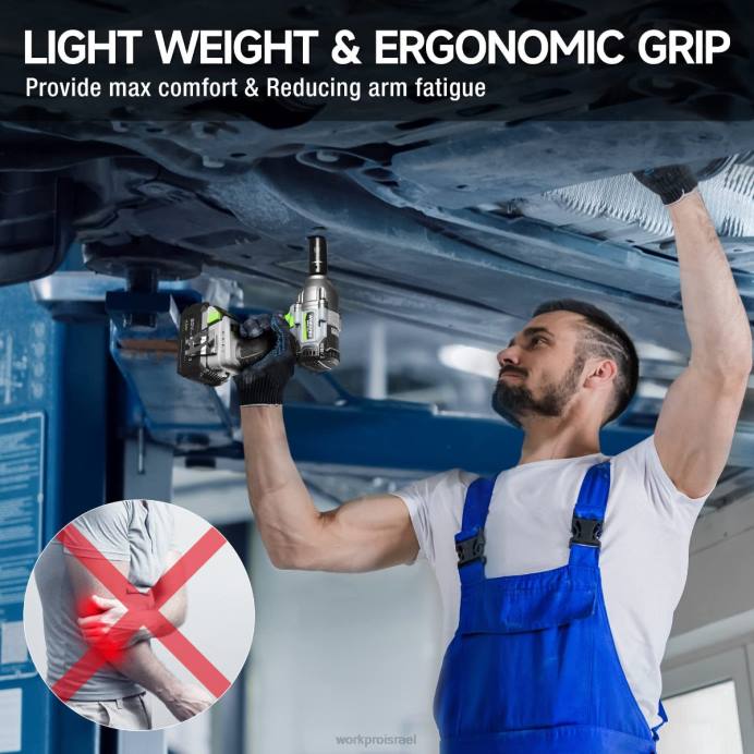 מורדן WORKPRO מפתח פגיעה אלחוטי 20 וולט, עם סוללה 4.0 ah, מטען מהיר, 4 שקעי פגיעה ונרתיק אחסון כְּלִי L40Z188
