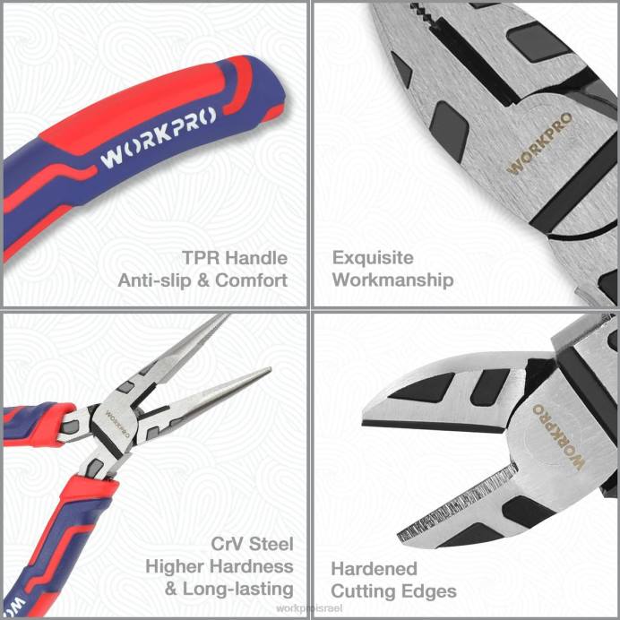 מוֹעִיל WORKPRO מפתח ברגים אלחוטי 20 וולט & סט צבת 5 יחידות & סט מברגים מגנטיים 16 יחידות & סט מפתח ברגים מתכוונן 3 יחידות כְּלִי L40Z319