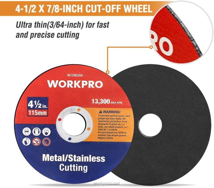 מוֹעִיל WORKPRO 20 יח' גלגלי חיתוך ממתכת אל חלד דיסק חיתוך דק ממתכת לטחנת זווית כְּלִי L40Z195