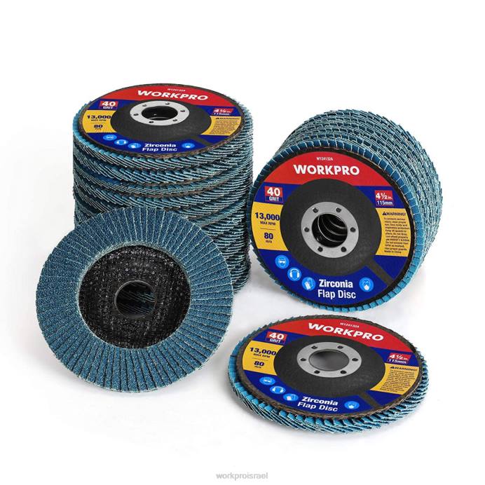 מוֹעִיל WORKPRO 20 יחידות דש דיסקיות זירקוניה גלגל שחיקה שוחקת ודיסק שיוף דש כְּלִי L40Z209