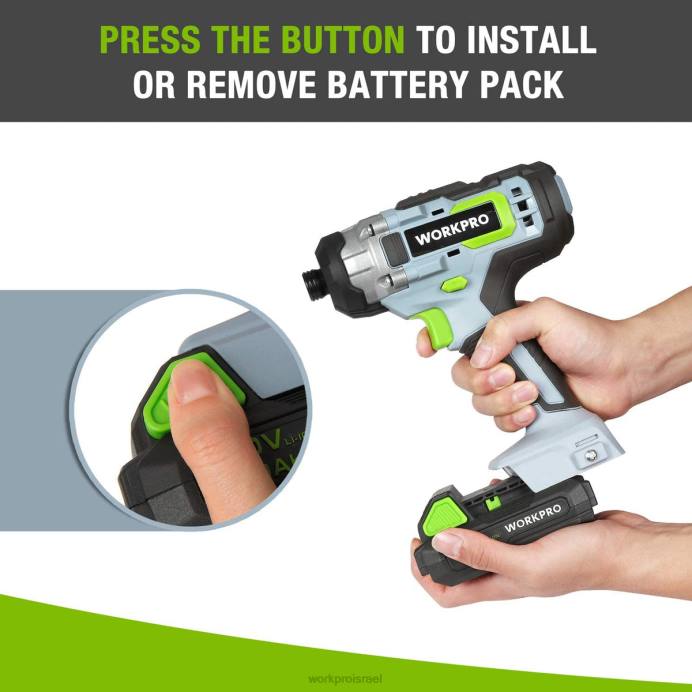 מורדן WORKPRO ערכת סוללות ליתיום-יון 20v 2.0ah כְּלִי L40Z218