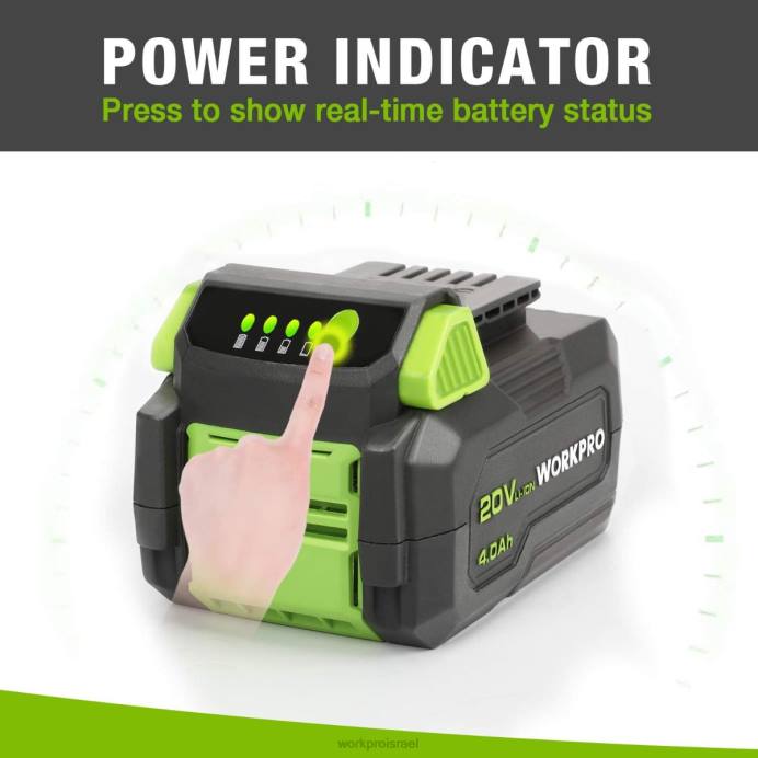 מורדן WORKPRO ערכת סוללות 20v 4.0ah ליתיום-יון כְּלִי L40Z217