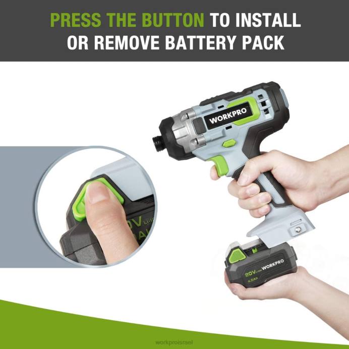 מורדן WORKPRO ערכת סוללות 20v 4.0ah ליתיום-יון כְּלִי L40Z217