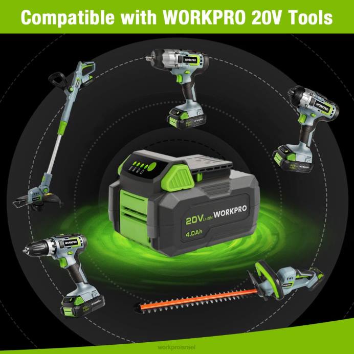 מורדן WORKPRO ערכת סוללות 20v 4.0ah ליתיום-יון כְּלִי L40Z217