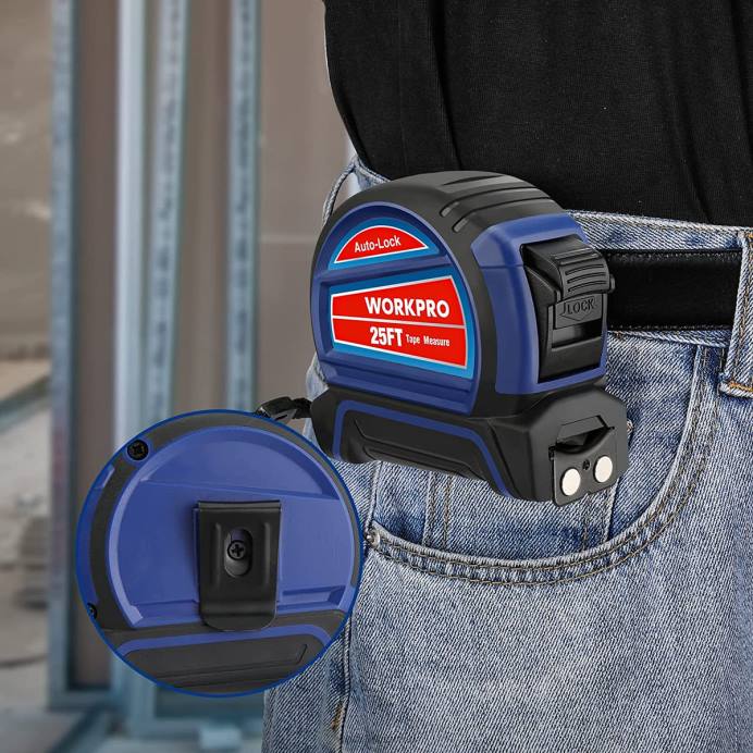 מוֹעִיל WORKPRO סרט מדידה לנעילה אוטומטית 25 רגל כְּלִי L40Z111